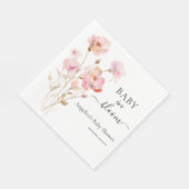 ピンク赤面パステルウォーターカラーフローラバラ スタンダードランチョンナプキン (角)