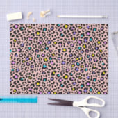 ピンク赤面ヒョウ斑点アニマルプリント 薄葉紙 (クラフト)