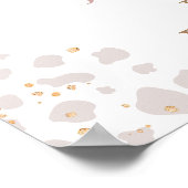 ピンク赤面ピンクハイランド牛誕生日歓迎 ポスター (角)