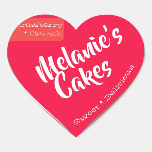 ピンク赤面ピーチカスタムベーカリーケーキ包装 ハートシール (正面)
