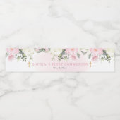 ピンク赤面ファーストコミュニオンウォーターボトルラベル ペットボトルラベル (シングルラベル)