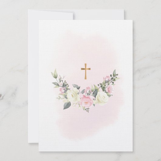 ピンク赤面ファースト招待状for girl 招待状 (裏面)