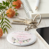 ピンク赤面ファースト・コミュニオンキーチェーンのお願い キーホルダー (側面)