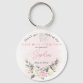 ピンク赤面ファースト・コミュニオンキーチェーンのお願い キーホルダー (正面)