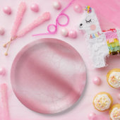 ピンク赤面フェイクレザーブライダルシャワー ペーパープレート (パーティー)