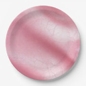 ピンク赤面フェイクレザーブライダルシャワー ペーパープレート (正面)