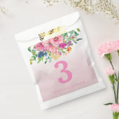 ピンク赤面フラワーズガールズチャイルズバースデーパーティー フェイバーバッグ (封をした状態)