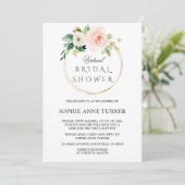 ピンク赤面フラワーズバーチャルブライダルシャワーバイメール 招待状 (スタンド正面)