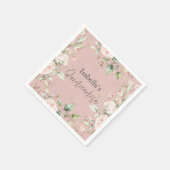 ピンク赤面フローラウォーターカラーキンセアニラ紙 スタンダードカクテルナプキン (角)