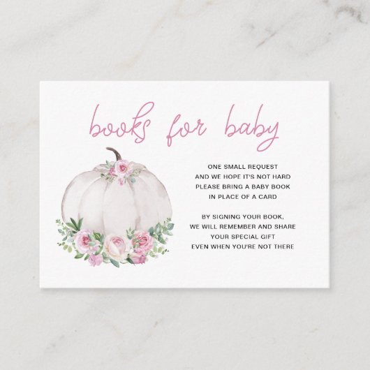 ピンク赤面フローラカボチャベビー用ブック エンクロージャーカード (正面)