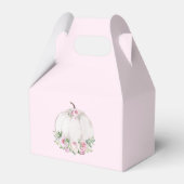 ピンク赤面フローラカボチャ赤ちゃんシャワーありがとう フェイバーボックス (裏面サイド)