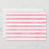 ピンク赤面フローラガールズサファリ動物のベビーシャワー 招待状 (裏面)