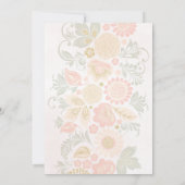 ピンク赤面フローラガール《キリスト教》洗礼式や命名式金ゴールドクロス 招待状 (裏面)