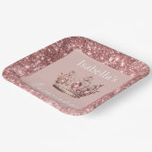 ピンク赤面フローラグリッターティアラクラウンキンセアニラ ペーパープレート (傾斜あり)