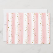 ピンク赤面フローラジャングルアニマルワイルドワン誕生日 招待状 (裏面)