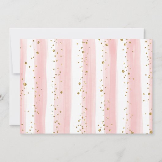 ピンク赤面フローラジャングルアニマルワイルドワン誕生日 招待状 (裏面)