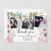 ピンク赤面フローラセージ結婚グリーン ポストカード (正面/裏面)