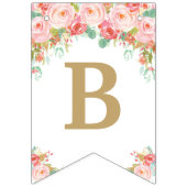 ピンク赤面フローラゾウ赤ちゃんシャワー誕生日 バンティングフラッグ (第2の旗)