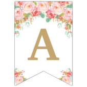 ピンク赤面フローラゾウ赤ちゃんシャワー誕生日 バンティングフラッグ (第3の旗)