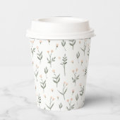 ピンク赤面フローラデリケートワイルドフラワーズコテージ 紙コップ (裏面)