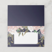 ピンク赤面フローラネイビー結婚ズ座席表 プレイスカード (外部開封)