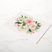 ピンク赤面フローラバタフライガール1st誕生日 箔招待状 (回転した状態)