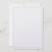 ピンク赤面フローラパールきらめくバニーベビーシャワー 招待状 (裏面)