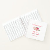 ピンク赤面フローラブライダルシャワーギフトリストの正方形 ノートブック (内部)