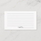 ピンク赤面フローラブライダルシャワー日付ナイトカード エンクロージャーカード (裏面)