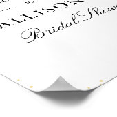 ピンク赤面フローラブライダルシャワー歓迎サイン ポスター (角)