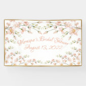 ピンク赤面フローラブライダルシャワー パーソナライズされた 横断幕 (横)
