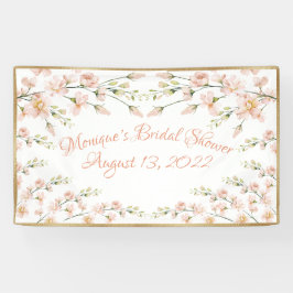 ピンク赤面フローラブライダルシャワー パーソナライズされた 横断幕