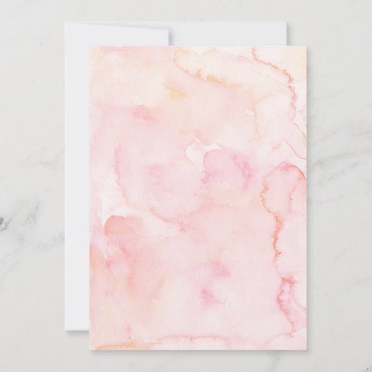 ピンク赤面フローラブロンドガールファースト聖餐式 招待状 (裏面)