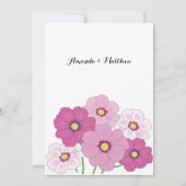 ピンク赤面フローラベビーシャワーありがとう招待状 招待状 (裏面)