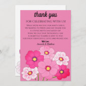 ピンク赤面フローラベビーシャワーありがとう招待状 招待状 (正面/裏面)