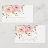 ピンク赤面フローラベビーシャワーボウラッフルヘッドバンド エンクロージャーカード (正面/裏面)