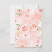 ピンク赤面フローラベビーシャワー招待状ガール 招待状 (裏面)