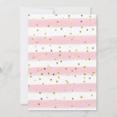 ピンク赤面フローラベビースプリンクルシャワー 招待状 (裏面)
