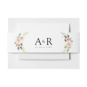 ピンク赤面フローラベリーバンド 招待状ベリーバンド