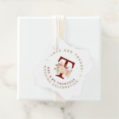 ピンク赤面フローラモノグラム結婚サーキュラー フェイバータグ (インサイチュ)