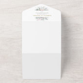 ピンク赤面フローラユーカリプタスボタニッ結婚クス オールインワン招待状 (外側)