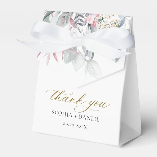 ピンク赤面フローラユーカリプタスボタニッ結婚クス フェイバーボックス (正面サイド)