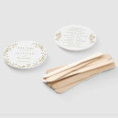 ピンク赤面フローラリースロマンチック結婚式 プログラム ハンドファン (組立なし)