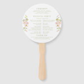 ピンク赤面フローラリースロマンチック結婚式 プログラム ハンドファン (裏面)