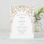 ピンク赤面フローラワイルドフラワーズエレガントウェディング 招待状 (スタンド正面)