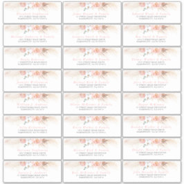 ピンク赤面フローラ個別ゲスト住所 シール