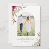 ピンク赤面フローラ写真バイブル結婚バース セーブザデート (裏面)