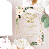 ピンク赤面フローラ幾何学模様クインセアニラ アクリル招待状