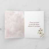 ピンク赤面フローラ悔やみや弔慰 カード (内部)