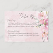 ピンク赤面フローラ水彩モダン詳細 エンクロージャーカード (正面)